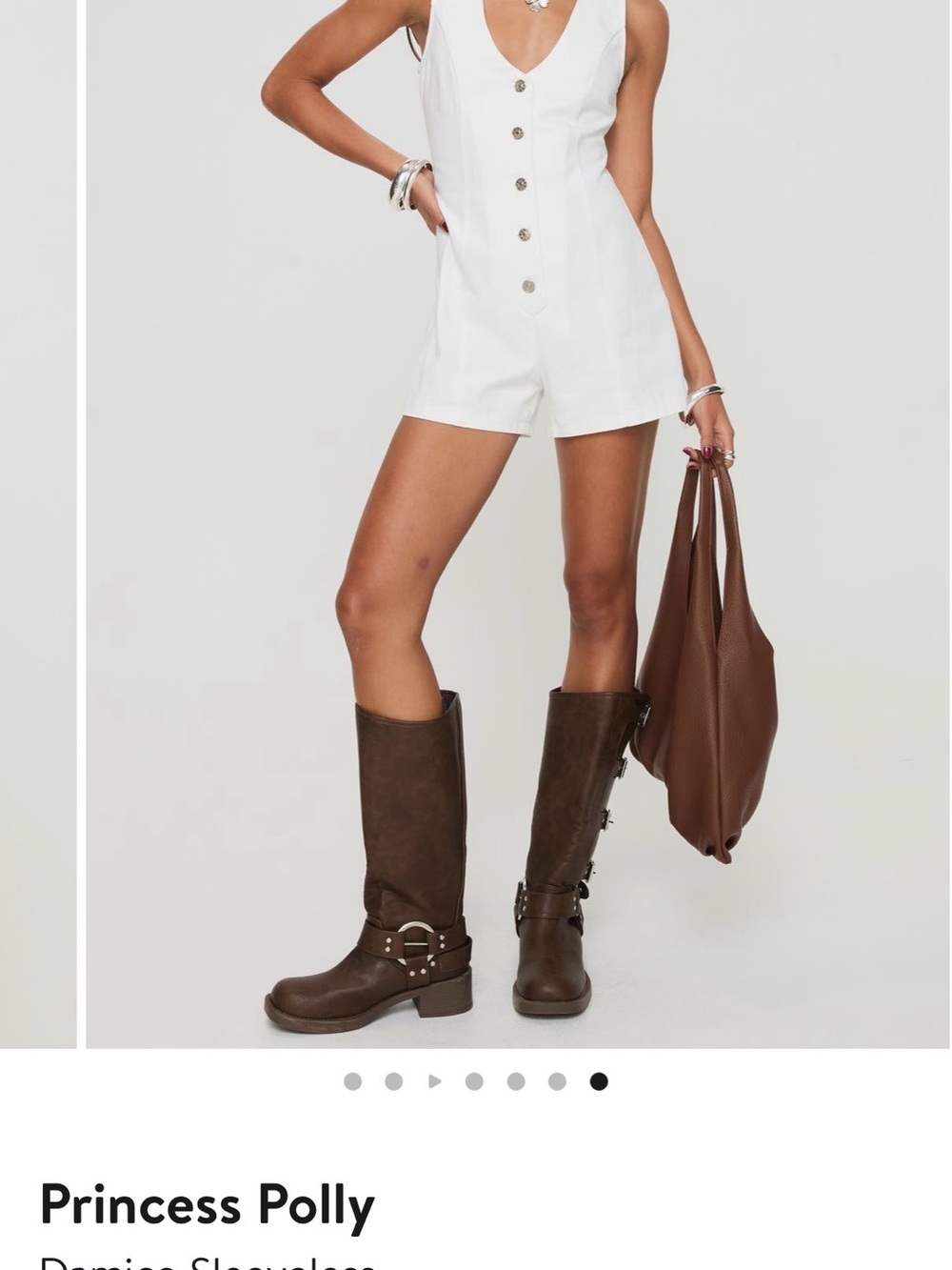 Princess Polly damico white denim romper